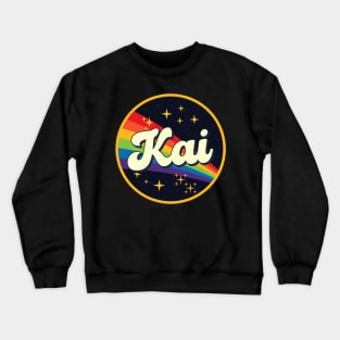 Kai // Rainbow In Space Vintage Style Crewneck Sweatshirt